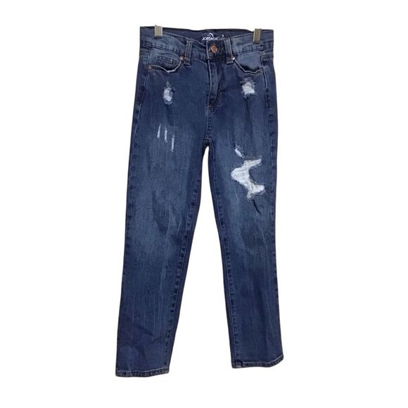 Jordache Girlfriend Distressed Girls Blue Jeans 8 - Picture 1 of 6
